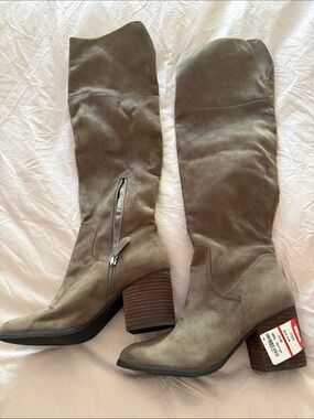 bp Over-the-Knee Suede Boots in Taupe